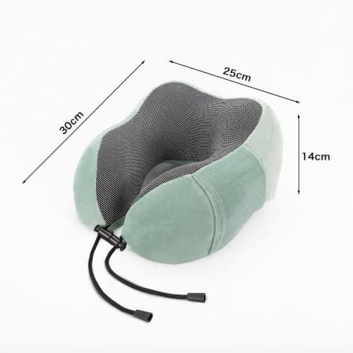 WENGX Travel Pillow Neck Pillow Memory Foam Soft Comfort and Support Travel Flight Neck Pillows,U-shaped Pillow for Sleeping with Storage Bag for Airplane Car Office Home,etc (Green) — view 6