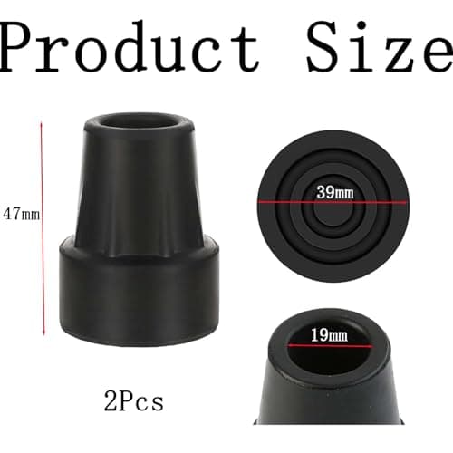 wodehahagou 2 Pack Rubber Walking Stick Tips - Durable Non-Slip Extreme Grip - Non-Slip and Stable Cane Accessories for Walking — view 2
