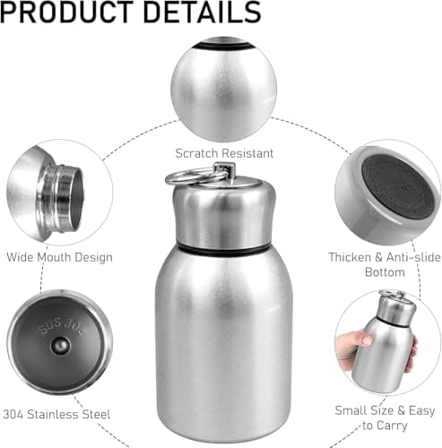 4 Pack 300ml Mini Water Bottles, Stainless Steel Vacuum Insulated Flasks — view 4