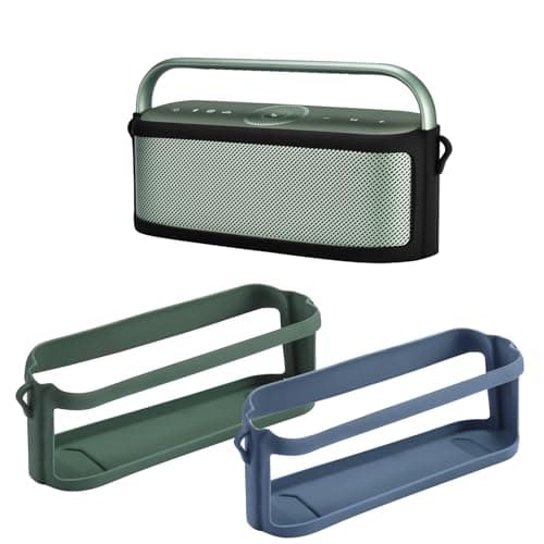 Silicone Case Sleeve Compatible for Soundcore Motion X600 Portable Bluetooth Speaker Accessories Travel Carry Rubber Skin Case Motion X600 Protection with Adjustable Strap (Green) — view 2