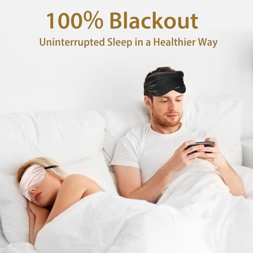 JroyJoy Super Soft Silk Sleep Mask, 100% Blackout for Sleeping (4 Packs) — view 6