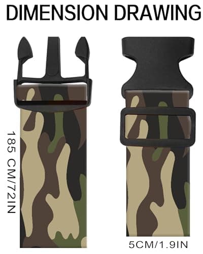 ASJHFDIR Luggage Straps for Suitcases, Adjustable Travel Belt, Durable Wide Luggage Strap, Cute Suitcase Strap Identifiers with Buckle, Bag Straps for Luggage, Classic Camouflage — view 2