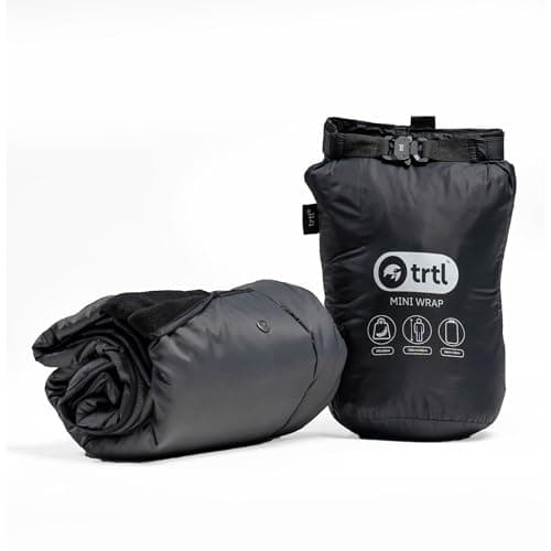 trtl Mini Wrap Compact Travel Blanket - Quilted Insulation - Convenient, Packable Blanket - Comes with Roll-Top Bag - Features a Secure Pocket
