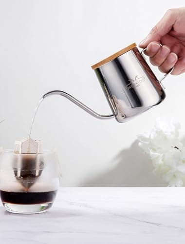 MERMOO YILAN Pour Over Coffee Kettle with Wooden Lid 350ml Coffee Maker — view 2
