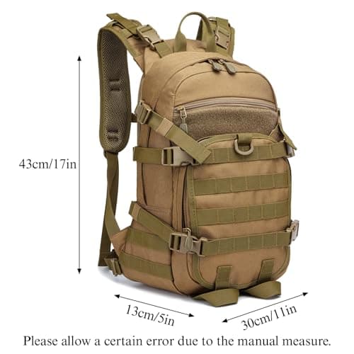 POWER KING 25L Military Tactical Backpack, Practical Rucksack for Men with Molle System Outdoor Hiking Backpack Army Backpack for Trekking, Traveling, Mountaining, Khaki — view 2