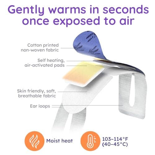 8 Pack Lavender Steam Eye Mask for Dryness, Puffiness, Strain & Relaxation, Heated Eye Mask for Sleeping & Travel, Self-Heating & Disposable Warm Compress, Travel Essentials,Relaxation Gifts for Women — view 3