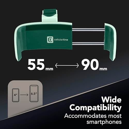 cellularline Car Holder - Universal | Colourful Smartphone Holder for the Car - 360° Rotating Ball Joint - Green — view 5