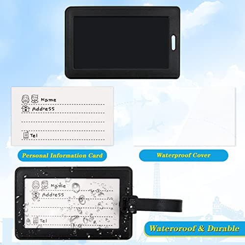 6Pcs Luggage Tag, Luggage Labels Travel Suitcase Luggage Tags Business Card Holder/ Travel ID Bag Tag — view 5