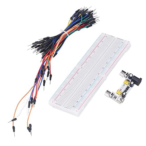 EMUKOEP Breadboard Kit Electric 830 Beginner Tie Points with Starter Cables for Power Supply 12V White — view 6