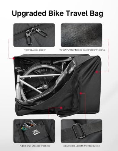 KEMIMOTO Bike Travel Bag for Airplane w/Tire Compartment, Fits 20-26" Bike — view 6