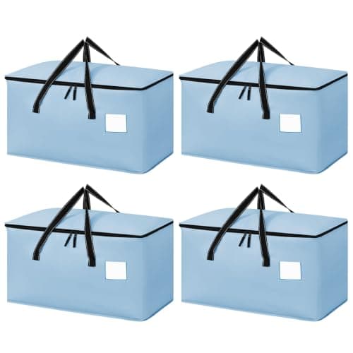 Dntorx 4 Pack 90L Moving Bags,Waterproof Moving Boxes with Zips,Light Blue