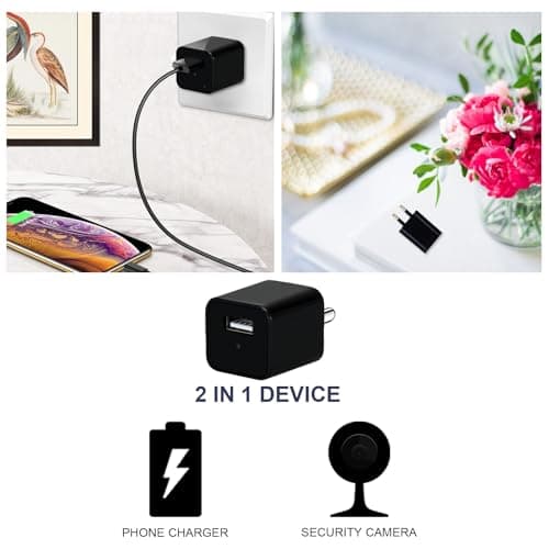 Security Camera Hidden Camera Charger 1080P Indoor Secret Cameras-NO WIFI — view 2