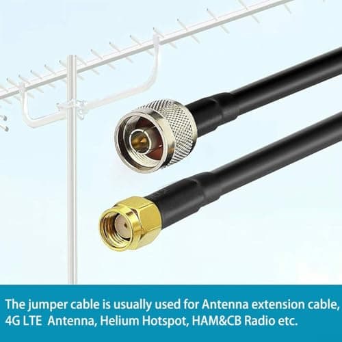 SPORTARC Premium RG58 Extension Cable, Suitable For WiFi AP Hotspot Modem, for NEBRA HNT Indoor Hotspot Miner, Made Of Rubber And Copper, Includes RP for SMA Female To for SMA Male Adapter(50cm) — view 4