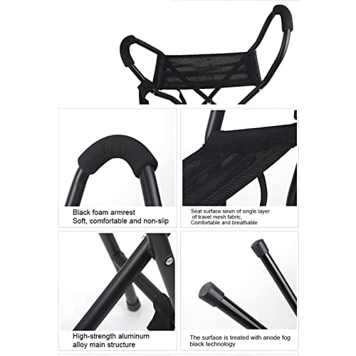 Walking Stick with Seat, Portable Folding Cane Chair Foldable Walking Stick Chairs for adults Seat Walking Sticks for Men and Women, Cane and Stool Dual-use for Elderly Disabled — view 3