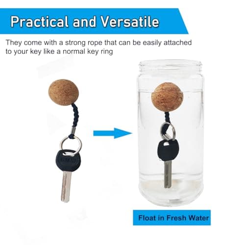 COZLYNX 2Pcs Floating Ball Keychain 35mm Floating Cork Ball Keyring — view 5