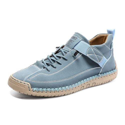 Hand Casual Walking Shoes Flexible Soft Sole Comfortable Flat Slip On Loafers for Everyday Wear Lightweight Breathable Design (Sky Blue-D, 7.5) — view 5
