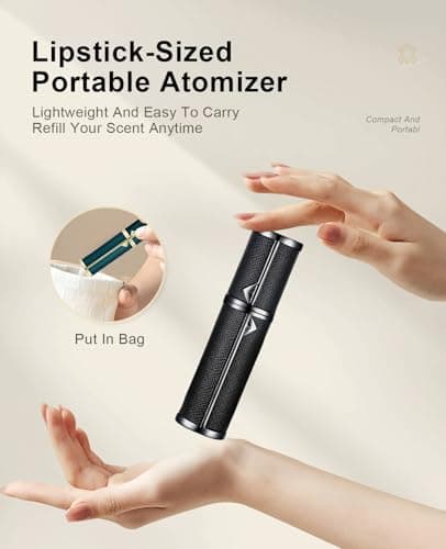 AsaNana Perfume Atomiser, Refillable & Travel Size Perfume Bottle, Leaking Proof,Bottom Pump without Funnel, Luxurious Small women and men, 5ml (BLK-Black) — view 6