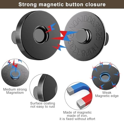 REJOECE 40 Sets Magnetic Buttons,18mm Magnetic Bag Fasteners — view 3