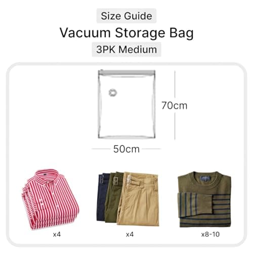 DOMIRA Vacuum Storage Bags Space Saver Bags for Clothes, Duvets, Bedding, Pillows & Blankets – Double Zip Airtight Seal – Reusable Heavy Duty Vacuum Bags for Wardrobe, Moving & Travel – Large 6 Pack — view 2