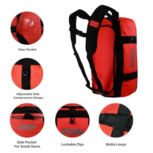 Heavy Duty Kit Bag 90L Red – PVC Tarpaulin Water-Repellent Holdall for Professional Work & Travel – STEIN Metro — view 3