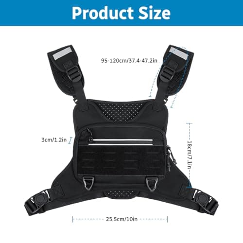Flintronic Outdoor Chest Lightweight, Security Travel Pouch, Adjustable Belt, for Outdoors, Workout, Hiking Men & Women — view 3