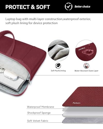 Ferkurn Laptop Bag Case for Women Men Messenger Briefcase, 15 15.6 16 inch — view 5