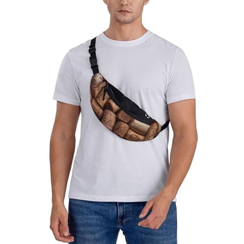 Wine Cork Printed Bumbag Waist Pack with Headphone Hole for Men Women - Adjustable Sport Fanny Bag for Outdoors Workout Hiking — view 6