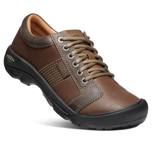 KEEN Men's Austin Low Height Leather Oxfords, Chocolate Brown, 9 — view 3