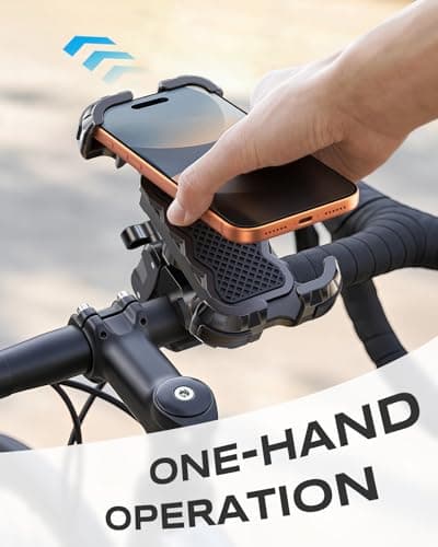 Babacom Bike Phone Holder, Upgrade Motorbike Phone Holder [1s Lock][Secure Protection], 360° Rotatable Phones Holder for Mountain Bike/ATV, Motorbike Handlebar Clamp Mount Riser for 4.7-6.8" Phones — view 5