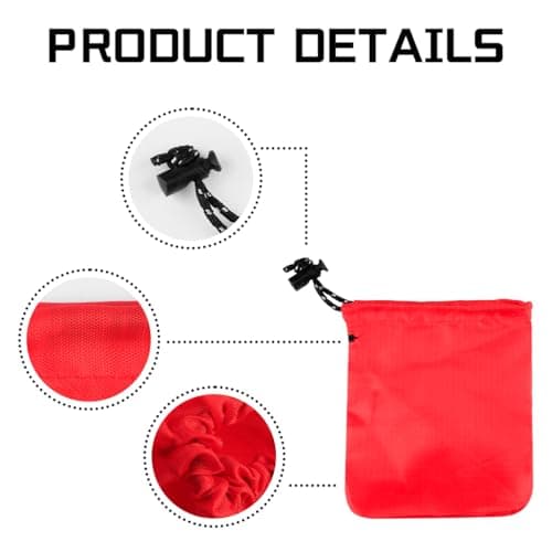 Lotsdonxia 3-Pack Red Waterproof Drawstring Bags, 16.5 x 12.5 cm Small Nylon Storage Pouches for Travel, Beach & Organisation — view 3
