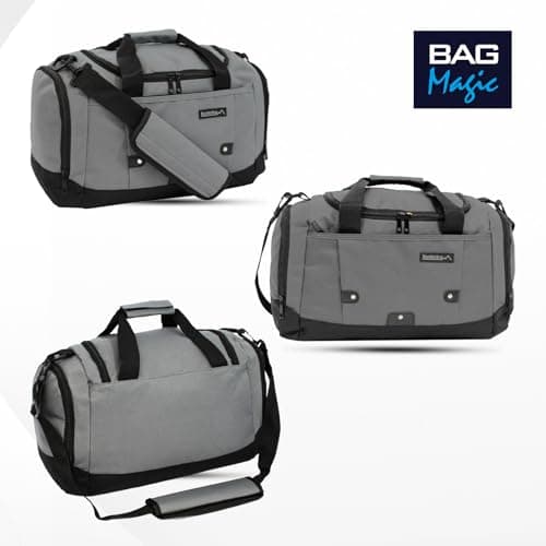 Small Sports Holdall 22L – 45x25x20cm Cabin Size Gym Bag, Travel Duffle Bag with Shoulder Strap – Lightweight Hand Luggage Underseat Bag - Grey — view 6