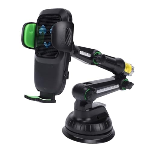 Gedourain Truck Phone Holder Heavy Duty Rotation Dashboard Windshield Phone Holder for Smartphones Tablets, Long Arm Truck Cell Mount for Trucks (Green)