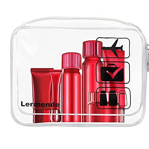 2pcs/Pack Lermende Clear Toiletry Bag TSA Approved Travel Carry On Airport Airline Compliant Bag Quart Sized 3-1-1 Kit Luggage Pouch (Blackclear) — view 6