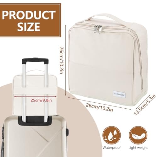 Travel Makeup Bag, CS COSDDI Make Up Bags for Women Large Capacity Cosmetic Bags Waterproof Toiletry Bag with Luggage Compartment Tie and Detachable Mirror, Leather Portable Standing Makeup Bag — view 2