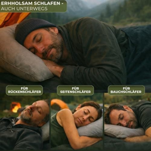 AlpinSpirit Camping and Travel Pillow [100% Cotton] Ultralight Memory Foam Pillow, Washable at 30 Degrees, Small Pack Size, Travel Pillow, 40 x 30 cm, Lightweight & Compact for Outdoors, Camping — view 4
