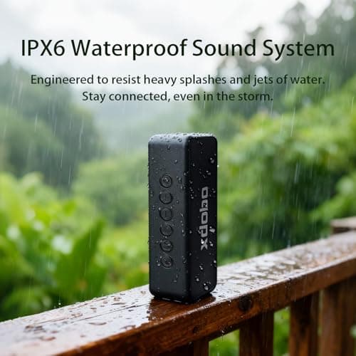 xdobo X5 Bluetooth Speaker, 30W Wireless Portable Speaker, IPX6 Waterproof, TWS Pairing, 8H Playtime, Type-C Charging – Black — view 2