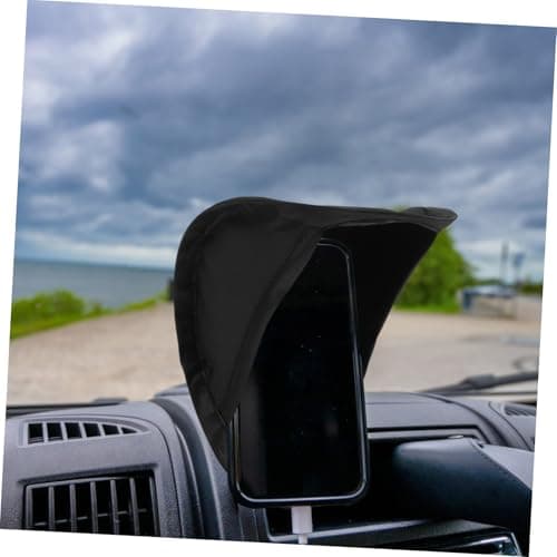 MUELODSIC Car Mount Phone Sun Shade Cover, Black Sunscreen Shield for Dashboard, Uv Sun Protection for Vehicles, Anti-glare Mobile Phone Sunshade Suitable for Car and Motorcycle Use — view 5