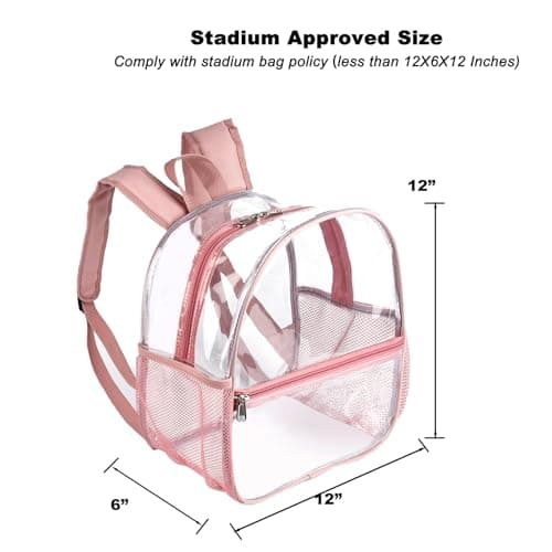 Fomaris Mini Clear Backpack 12 x 12 x 6 Stadium Approved Plastic Backpack, Rose Gold 1pc, S, Casual — view 2
