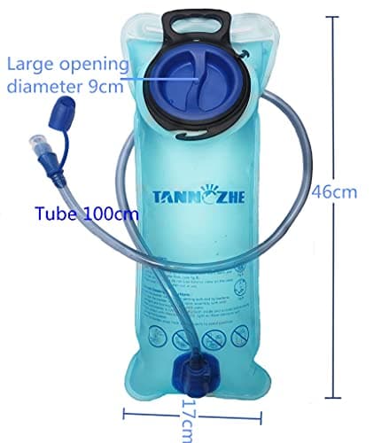 TANNOZHE Hydration Bladder 3 Litre Leak Proof Water Bladder,BPA Free Hydration Pack Replacement,Sports Travel Reservoir Hydration Bag Pack Hiking Outdoor-Blue — view 2