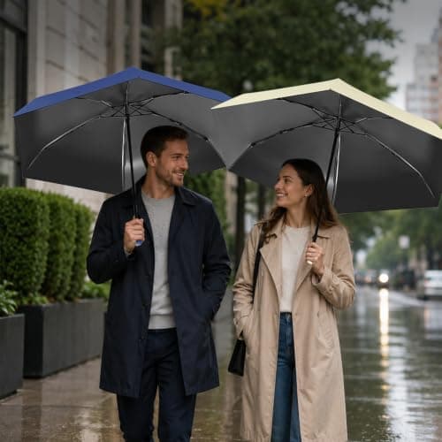 FANSEZQ Sun Umbrella, Mini Travel Umbrella With Case Small Compact Protection Sun Lightweight Tiny Pocket Umbrella — view 6
