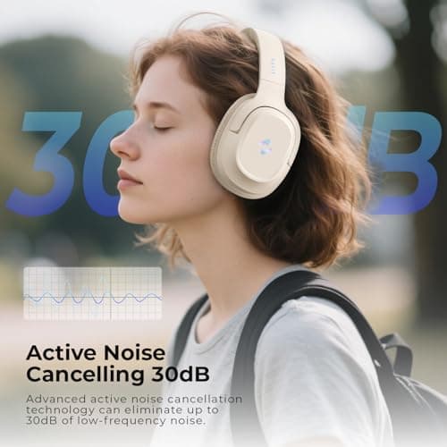 havit Active Noise Cancelling Headphones, Wireless Over Ear Bluetooth Headphones with 60ms Low Latency Game Mode, 50H Playtime, Foldable Overhead Headphones with Deep Bass, Bluetooth 5.4, App Control — view 2