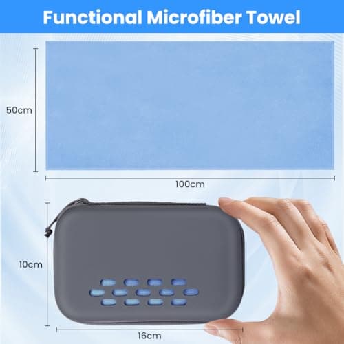 Aolso Microfibre Travel Towel, Quick Dry Lightweight Microfibre Towels, Super Absorbent Gym Towel for Men Weman, Soft Compact Beach Towel for Sports, Gym, Camping, Yoga, Swimming, Hiking-Sky blue — view 2