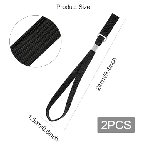 Siqian Walking Stick Wrist Strap, 2pcs Walking Stick Strap Wrist Loop For Walking Stick Accessories, Black Walking Stick Clip Strap, Walking Stick Holder Wrist Strap(Black) — view 2