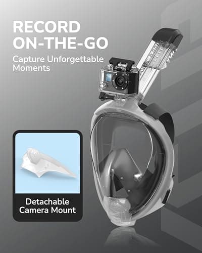ACURE Full Face Snorkel Mask Adult Anti-Fog Diving Mask with Camera Mount — view 4