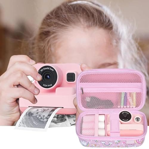 Leayjeen Kids Instant Print Camera Case Compatible with HiMont/Manttely/CAMCLID/GREENKINDER/Gofunly/Hangrui,Christmas Birthday Gift for Boys and Girls(Case Only) Pink Unicorn — view 6