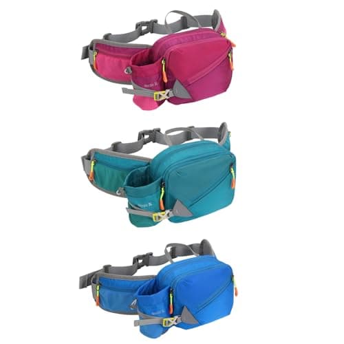BEAHING Hiking Bumbag Running Fanny Pack with Bottle Holder Waterproof Waist Packs Adjustable Dog Walking Bag for Men Women Lake-green, Bumbag — view 2