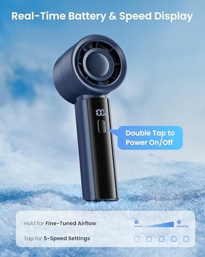 gaiatop Powerful Handheld Fan Rechargeable, High Speed 100-Level Turbo Fan — view 5