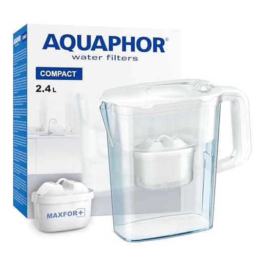 AQUAPHOR Water Filter Jug Compact White 2.4L with 1 x Maxfor+ Cartridge