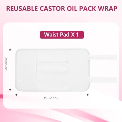 AOOWU Castor Oil Pack, Reusable Castor Oil Pack Wrap Kit, Organic Castor Oil Compression Wrap for Liver Detox with Storage Bag, Castor Oil Wrap Machine Washable Anti Oil Leak (Oil Not Included) — view 2