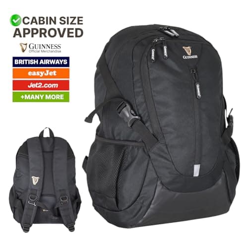Guinness Holdall Travel Bag & Backpack Set – Lightweight Cabin Luggage Bundle for EasyJet & Ryanair | Sports, Gym & Weekend Travel Bags | Official Guinness Black Luggage — view 2